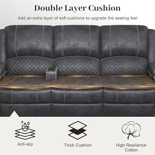3+1+1 Seater Reclining Sofa Set, Reclining Couch Wall Hugger - Image 5