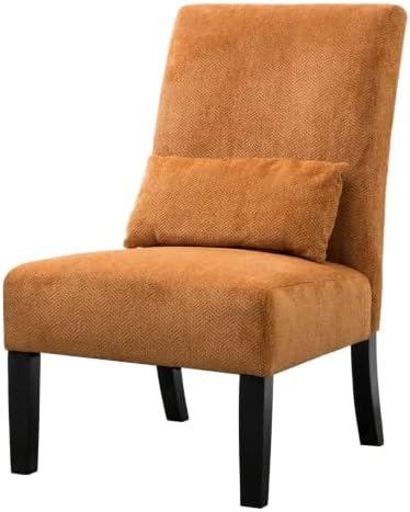 Roundhill Furniture Pisano Orange Fabric Armless Contemporary Accent Chair by RoundhillFurniture