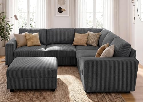 HONBAY Sectional Sofa, 6 Seater L-Shaped Sectional Couch - Image 3