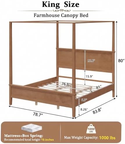 Merax Seadrift King Size Canopy Bed - Image 2