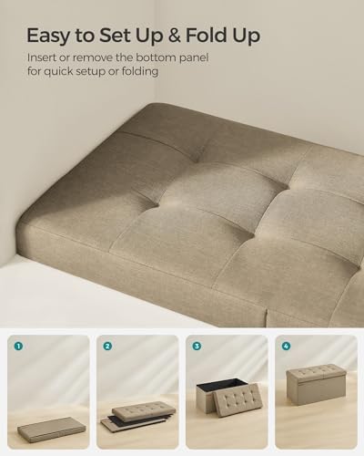 SONGMICS 30 Inches Storage Ottoman, Foldable Bench - Image 6