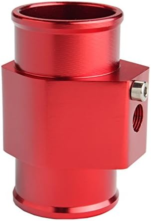 Dewhel Aluminum Red Water Temp Meter Temperature Gauge Joint Pipe Radiator - Image 3