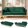 70” Velvet Futon Sofa Bed w/Adjustable Armrests by ACMEASE