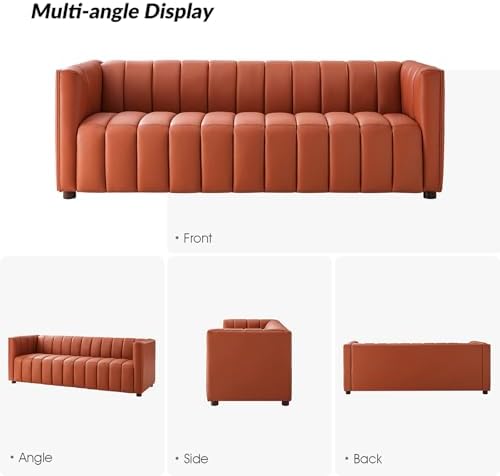 HULALA HOME 83" Genuine Leather Sofa - Image 5