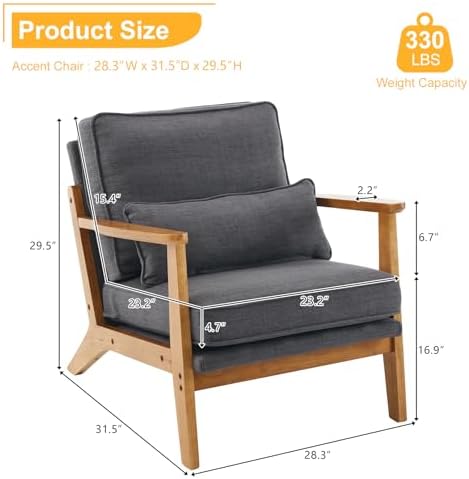 Karl home Mid-Century Lounge Accent Chair - Image 2