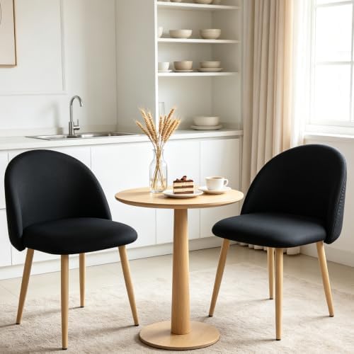 Lightdot Dining Chairs Set of 2, Linen Fabric Kitchen Chairs Side Chairs by LightdotLighting