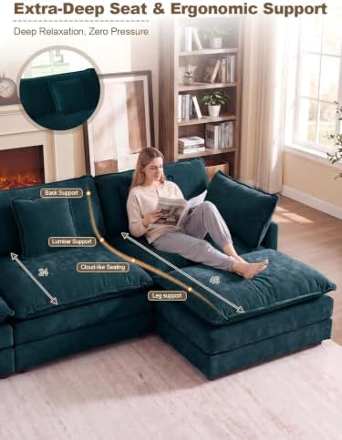 70.8" Cloud Couch for Living Room, Deep Seat Loveseat Sofa - Image 5