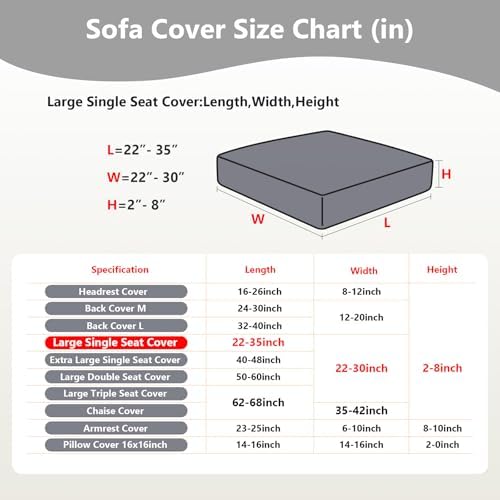 Yoovat Couch Cushion Covers for Sofa Couch Covers Wear-Resistant Universal Sofa - Image 3