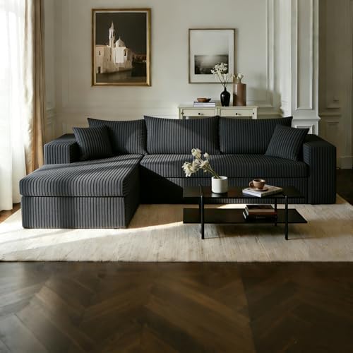 JAMFLY 105" Boneless Couches for Living Room Modular Sectional Sofa L-Shape by JAMFLY