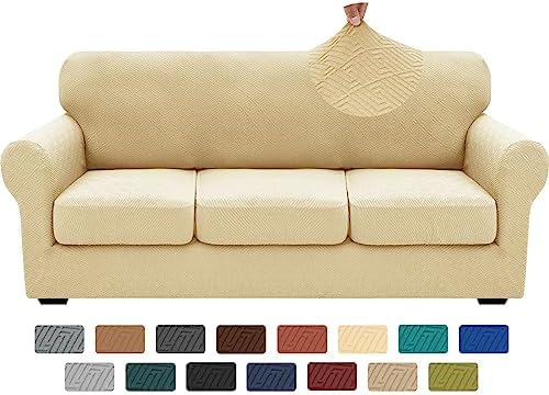 XINEAGE 4-Piece Stretch Sofa Cover, Washable Couch Covers by XINEAGE