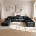 ONEMMLION 178" U-Shaped Boneless Cloud Modular Sectional Sofa, Dark Grey by ONEMMLION