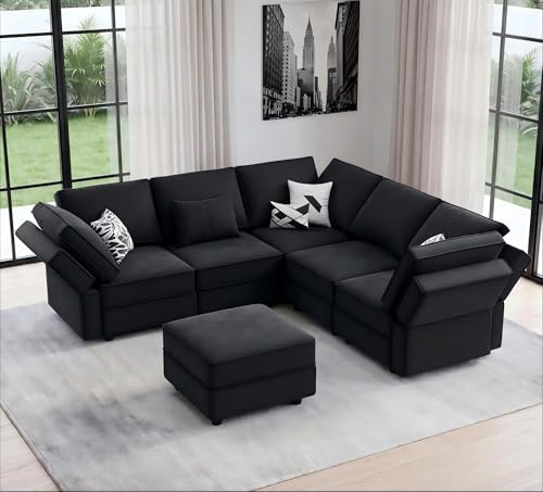 Vesgantti 92" 6 Seats L Shaped Modular Sectional Couch by Vesgantti