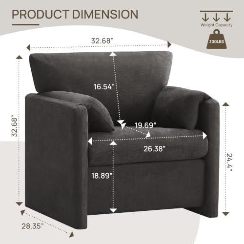 Oversized Accent Chair Set of 2, Comfy Reading Chair - Image 2