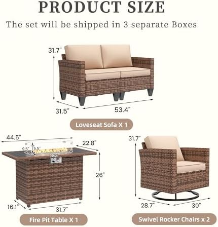 UDPATIO 5 Pieces Patio Furniture Set - Image 3