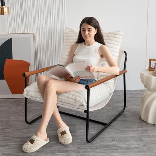 MAXYOYO Accent Chair, Sherpa Arm Chair - Image 3