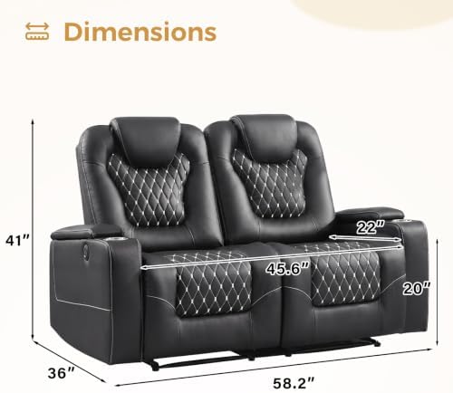 ANJ Faux Leather Power Reclining Loveseat - Image 2
