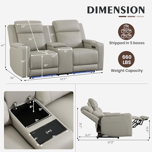 Dual Motor Power Reclining Loveseat - Image 2