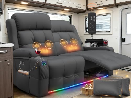 Reclining Loveseat Sofa, RV Loveseats Recliner Sofas Wall Hugger, Double by BuiltfortheRVLife