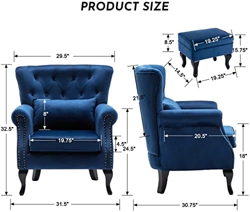 LZAREAL Accent Reading Arm Chairs - Image 3