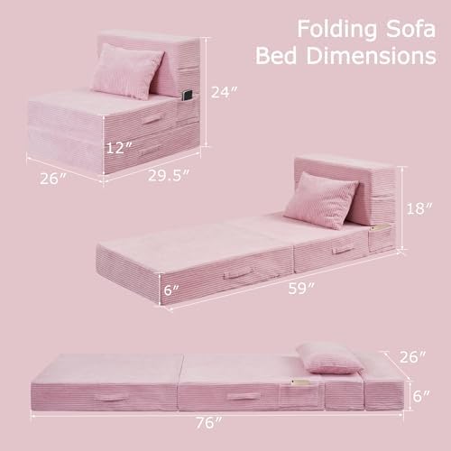 Folding Sofa Bed, Convertible Sleeper Chair Bed, Floor Sofa - Image 2