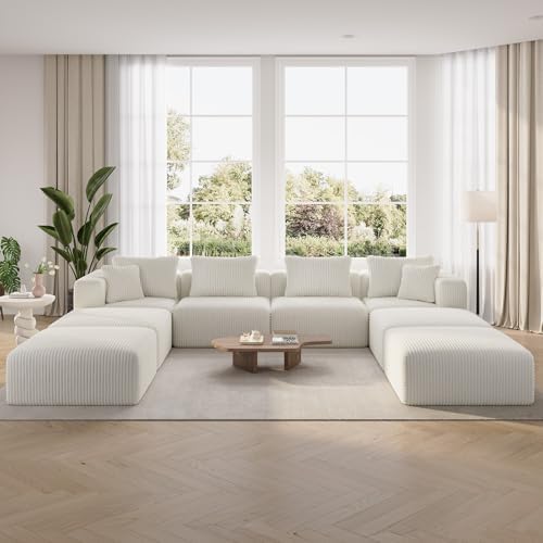 Novilla 141" Modular Sectional Sofa, U Shape Oversized Sectional Couch by Novilla
