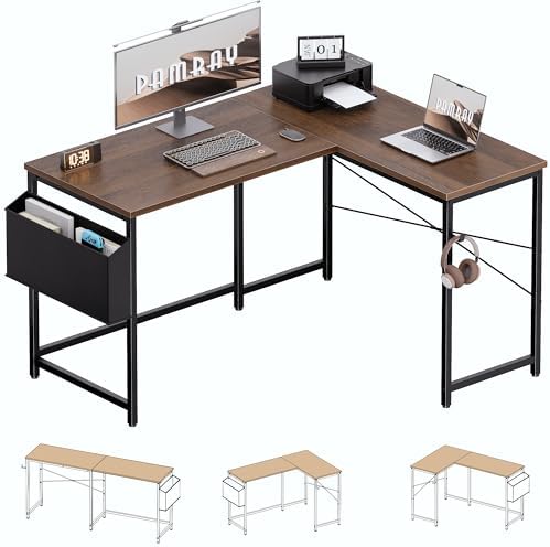Pamray 47 Inch Reversible L Shaped Gaming Desk Corner Computer Desk - Image 4