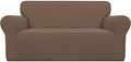 Easy-Going Stretch Oversized Loveseat Couch Covers Washable Brown by Easy-Going