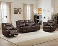 ANJ 3-Piece Manual Reclining Sofa Set, Premium Genuine Leather Reclining Sofas by ANJ