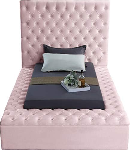 Meridian Furniture Bliss Collection Modern | Contemporary Velvet Upholstered Bed - Image 6