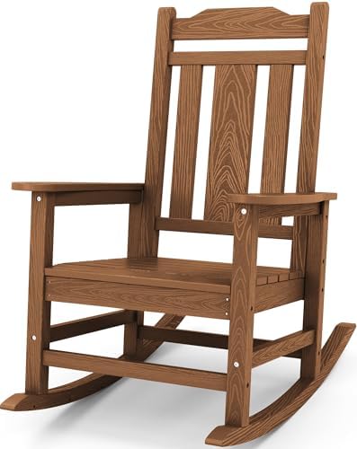 SERWALL Oversized Outdoor Rocking Chair, Patio HDPE Rocking Chair by SERWALL
