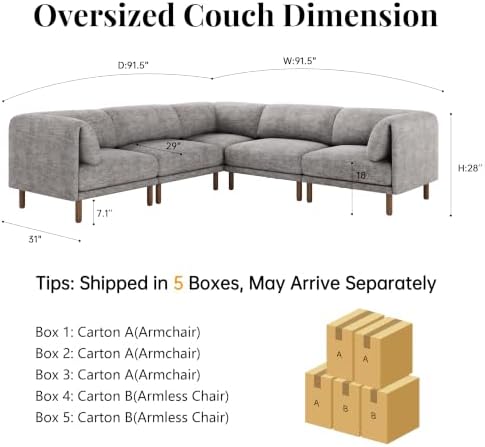 Cloud Sectional Couches for Living Room, Modular Sectional Sofa - Image 2