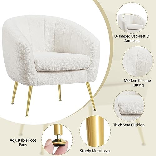 Yaheetech Barrel Accent Chair, Modern Cozy Vanity Chair - Image 4