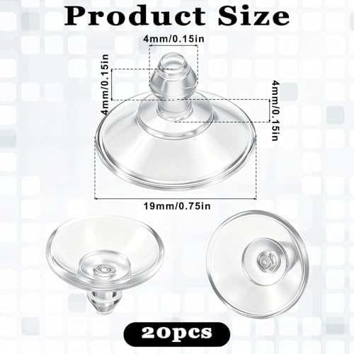 20 Pack 19mm/0.7" Mini Suction Cups, Suction Cups - Image 2
