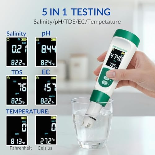 11-in-1 Digital Pool Water Tester Kit Including 5-in-1 Salt Tester - Image 5