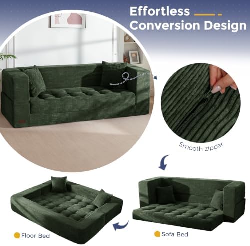 MAXYOYO Folding Sofa Bed, Convertible Boneless Loveseat Couch - Image 6