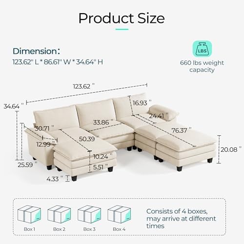 LINSY HOME Modular Sectional Sofa - Image 2