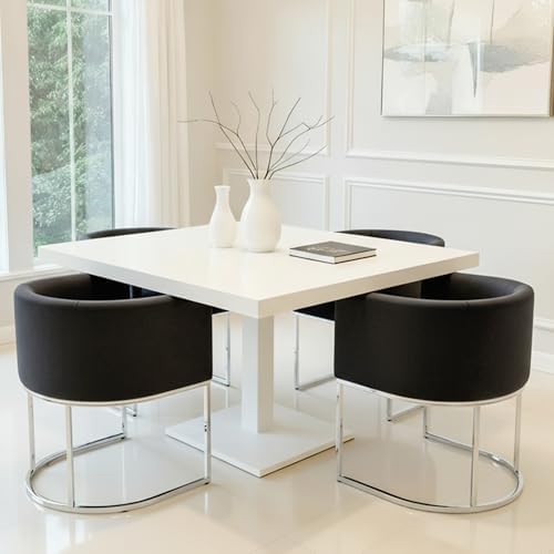 HNY Mid Century Modern Upholstered Barrel Dining Chairs - Image 6