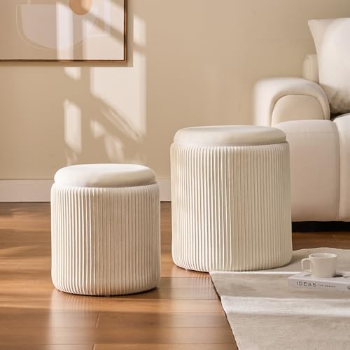 BLEXA Set of 2 Round Storage Ottoman - Image 4