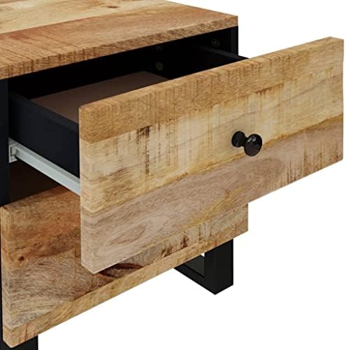 vidaXL Bedside Cabinet 15.7"x13"x18.1" Solid Wood Mango - Image 5