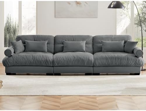 130" Modular Sectional Sofa, Velvet Upholstered Couches - Image 4