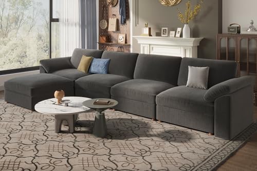 EASE MOOSE Oversized Sectional Modular Sofa, Large L Shaped Deep Seat Couch - Image 4