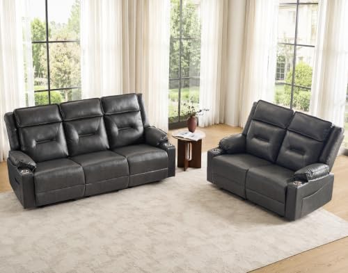2-Piece Recliner Sofa Set, Reclining Loveseat & 3-Seater Couch by NOOKSLEEPER