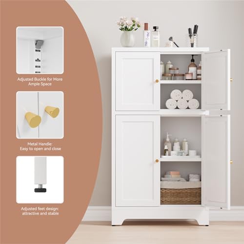 Metal Bathroom Storage Cabinet, Freestanding Storage Cabinets - Image 5