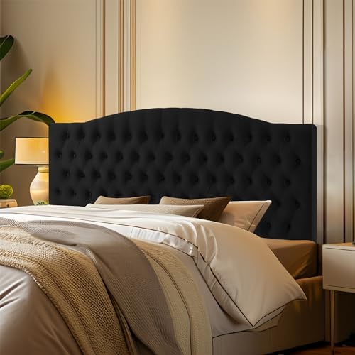 Furpopup Velvet King Size Headboard Only, Upholstered Wall Mount by Furpopup