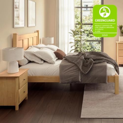 Grain Wood Furniture Shaker Panel Platform Bed, Natural Solid Wood - Image 3
