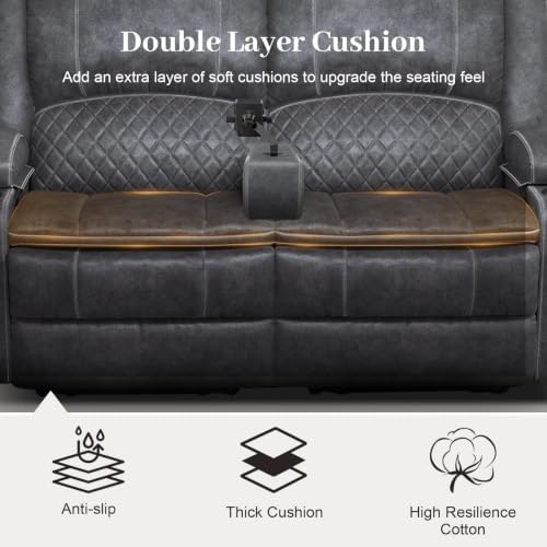 2+1+1 Seater Recliner Sofa Set, Loveseat Recliner Wall Hugger - Image 3