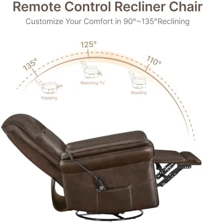 KISLOT Swivel Power Recliner Chair, Hand Remote - Image 5