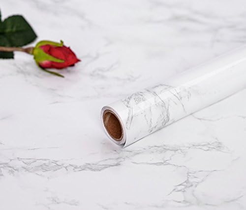 Marble Contact Paper White Extra Wide Peel and Stick - Image 6