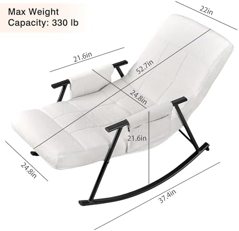 VECELO High Back Nursery Rocking Chair - Image 2