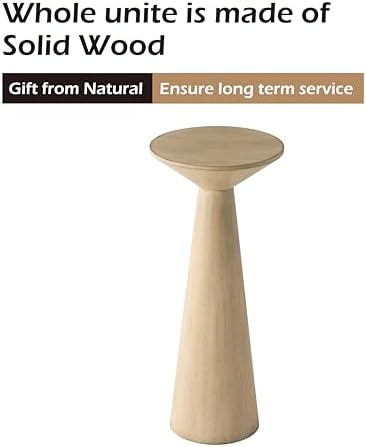 COZAYH Farmhouse Tall Pedestal End Table, Solid Wood, Distressed Wood Grey - Image 3